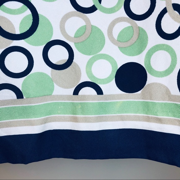 Talbots Silk Green and Navy Polka Dot Skirt - Picture 7 of 9